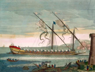 Die führende Galeere unter Ruder, aus 